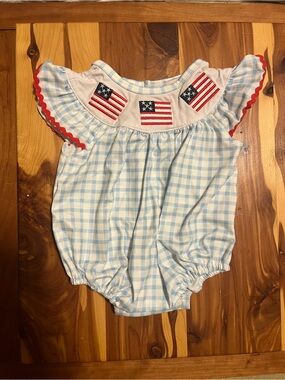 Baby Girl Flag Bubble Romper